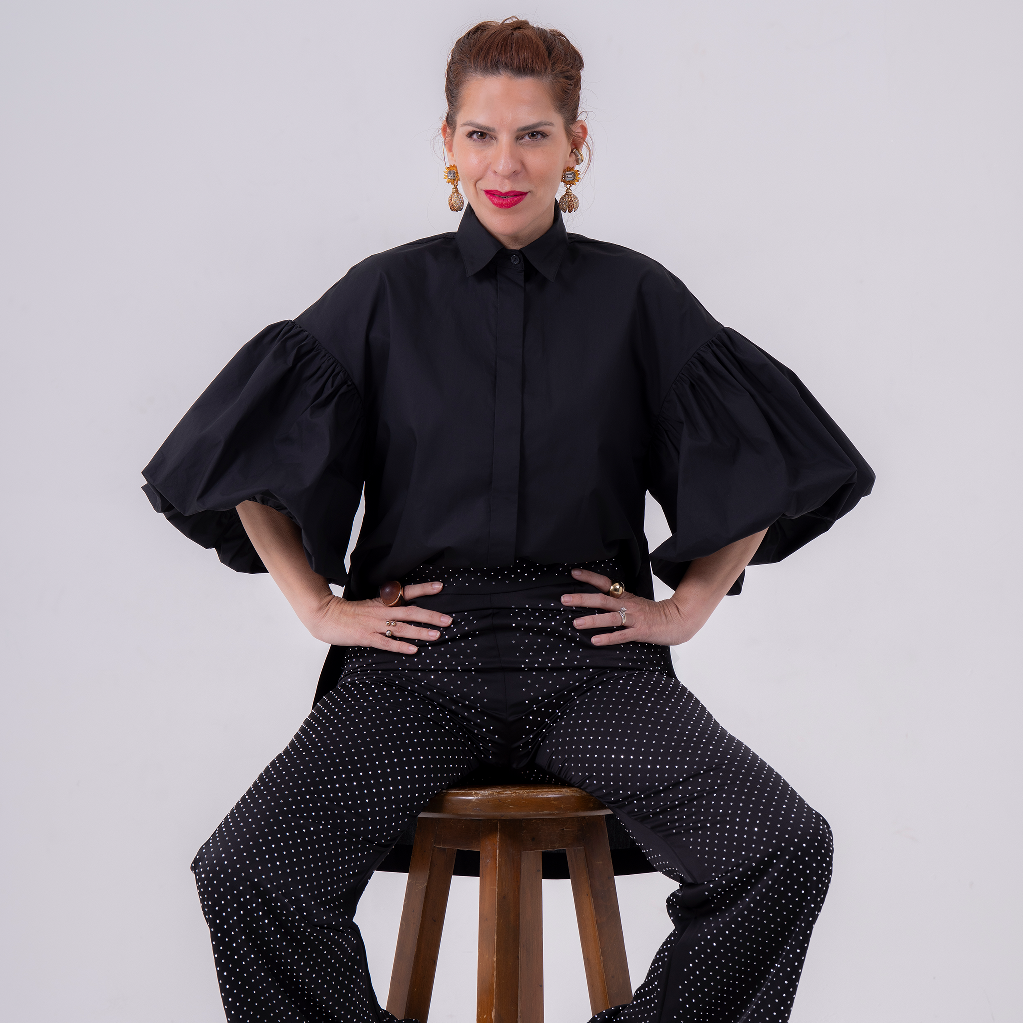 Camisa Marla Negra Manga Corta