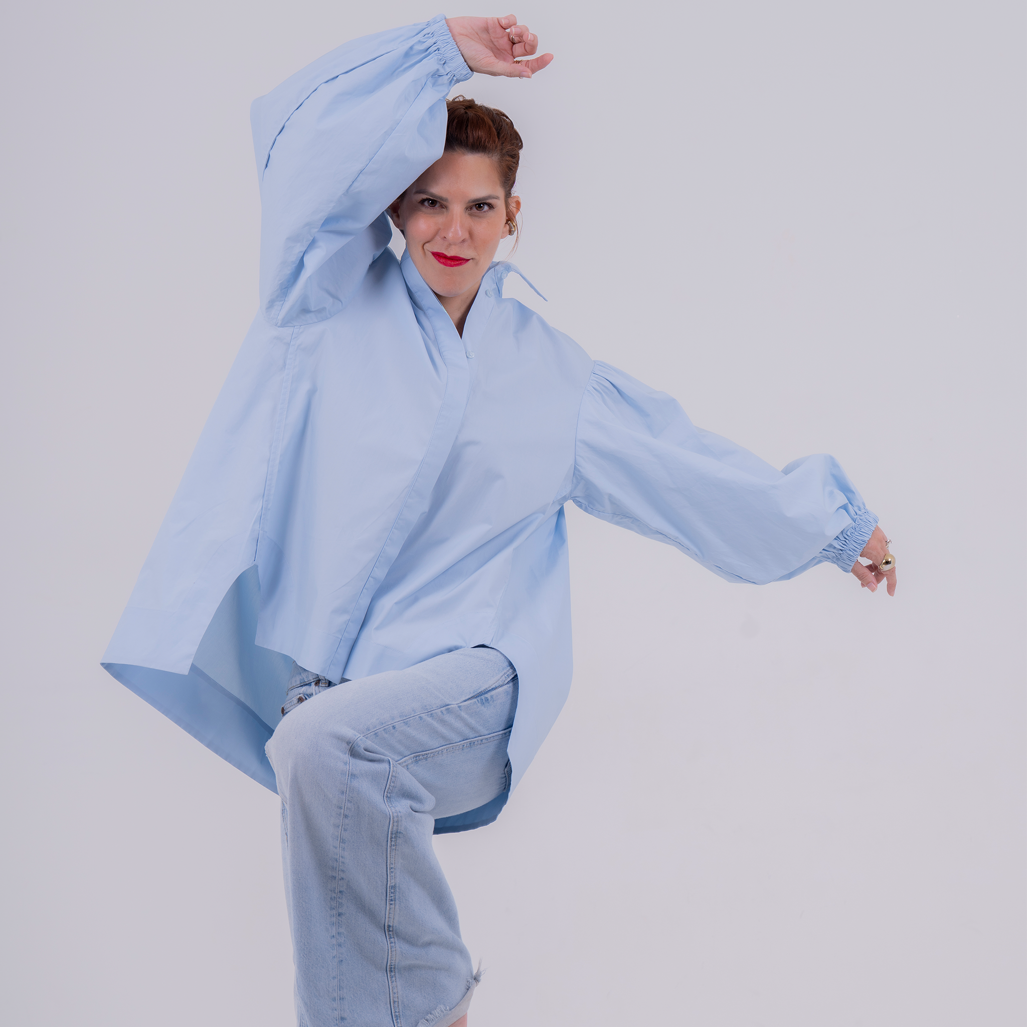 Camisa Marla Azul Manga Larga