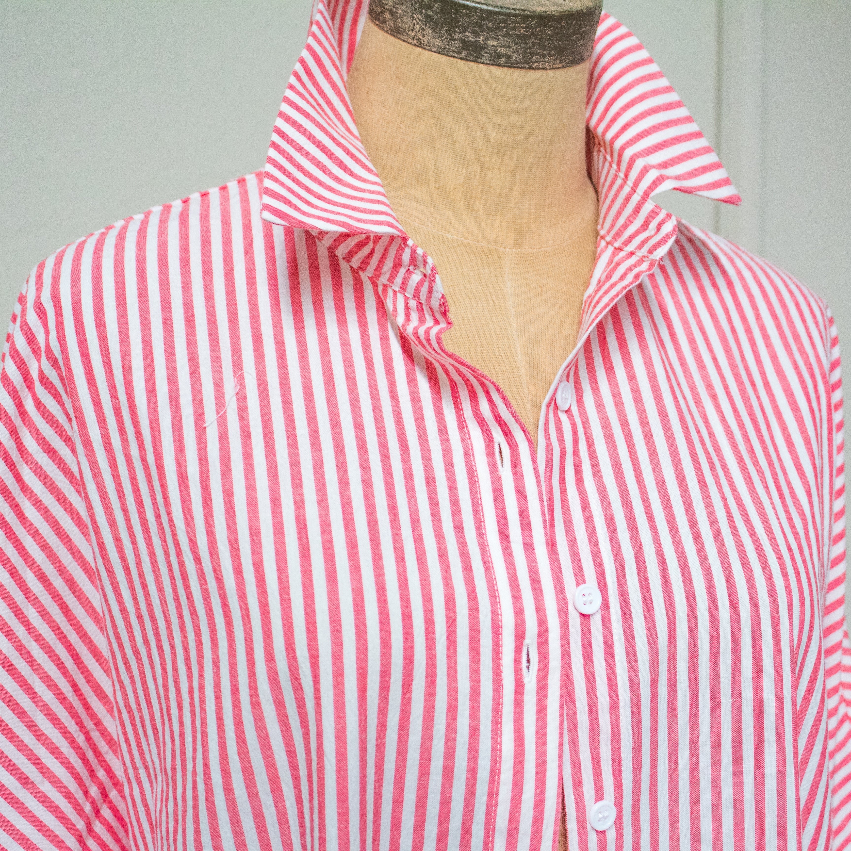 CAMISA/VESTIDO A RAYAS ROJO