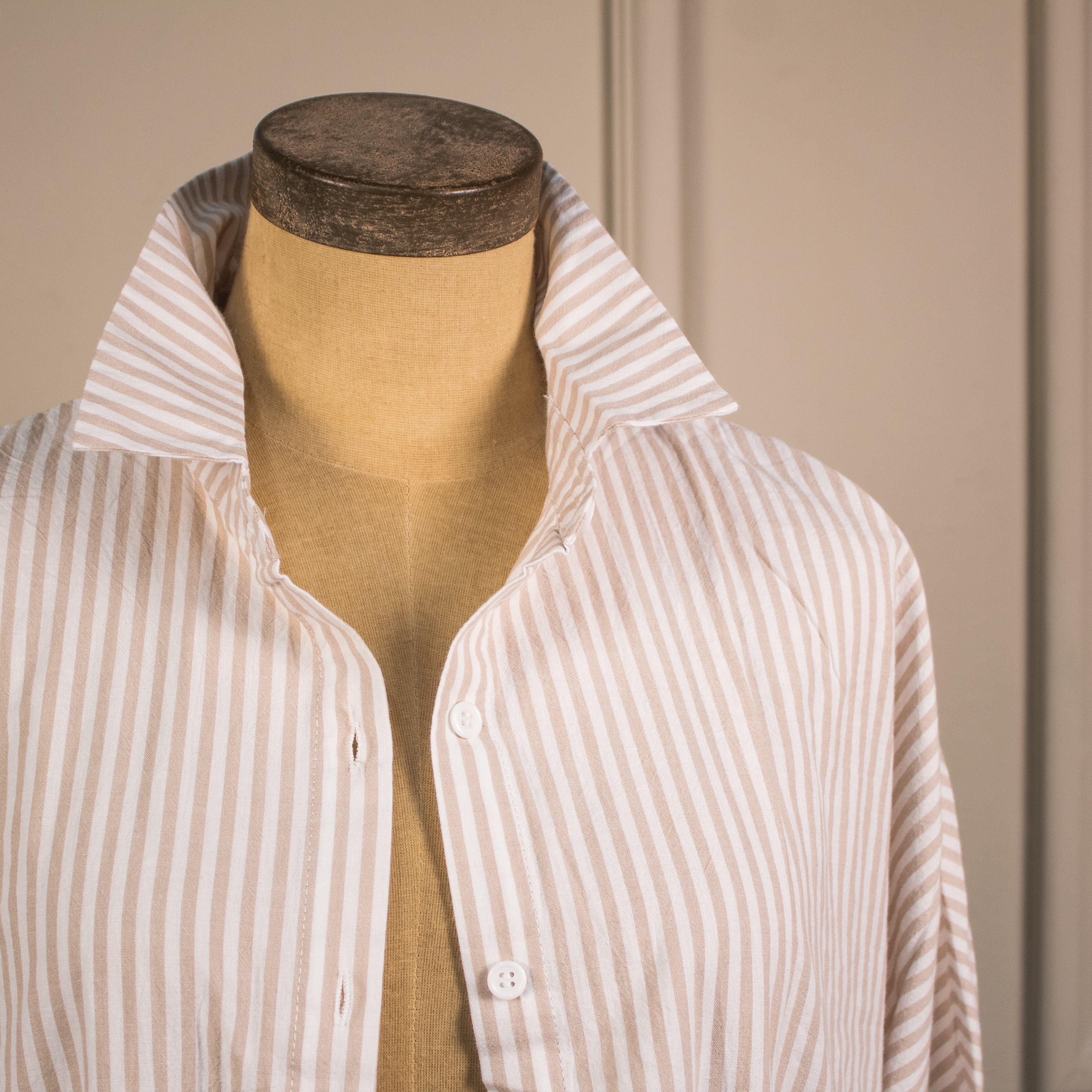 CAMISA/VESTIDO A RAYAS BEIGE