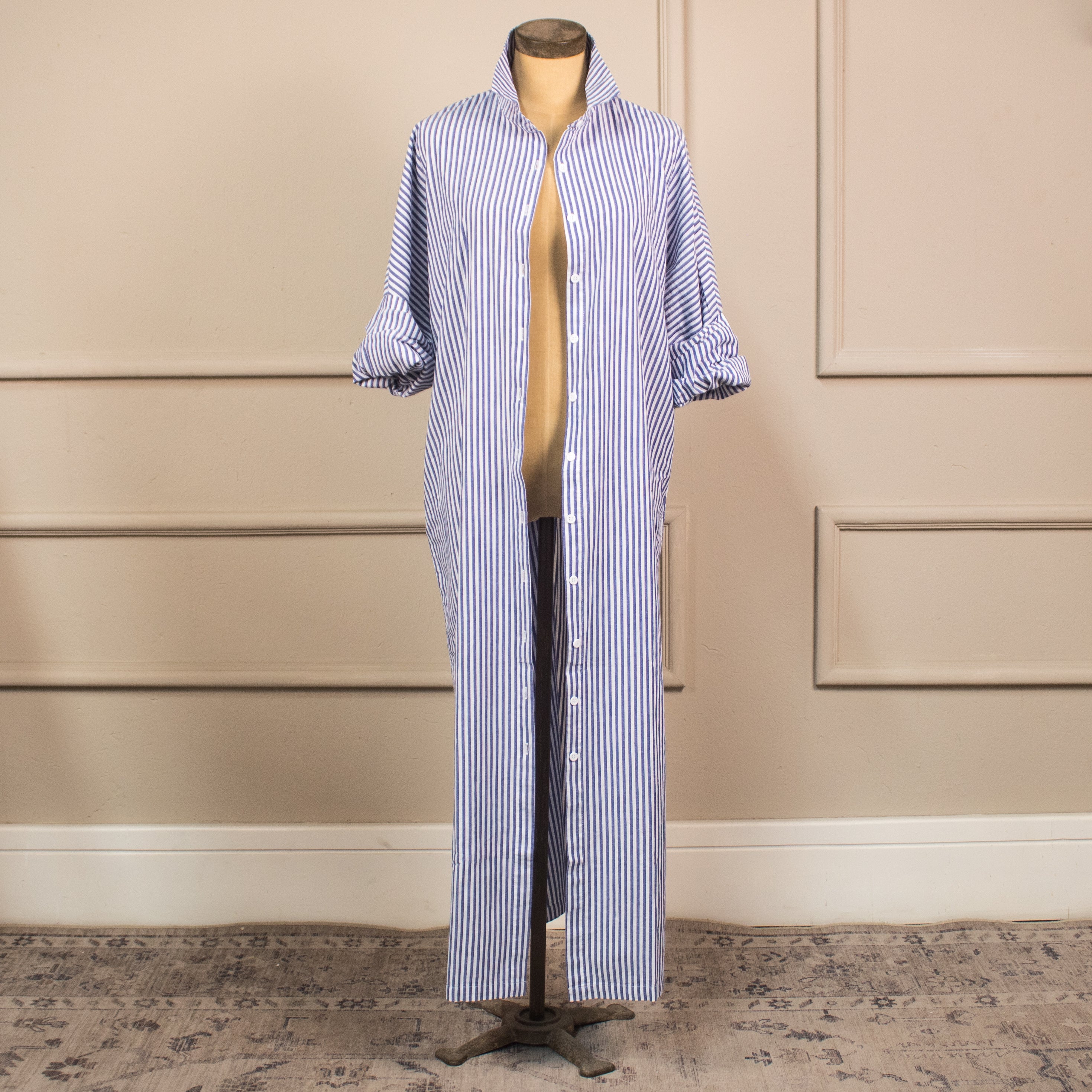 CAMISA/VESTIDO A RAYAS AZUL