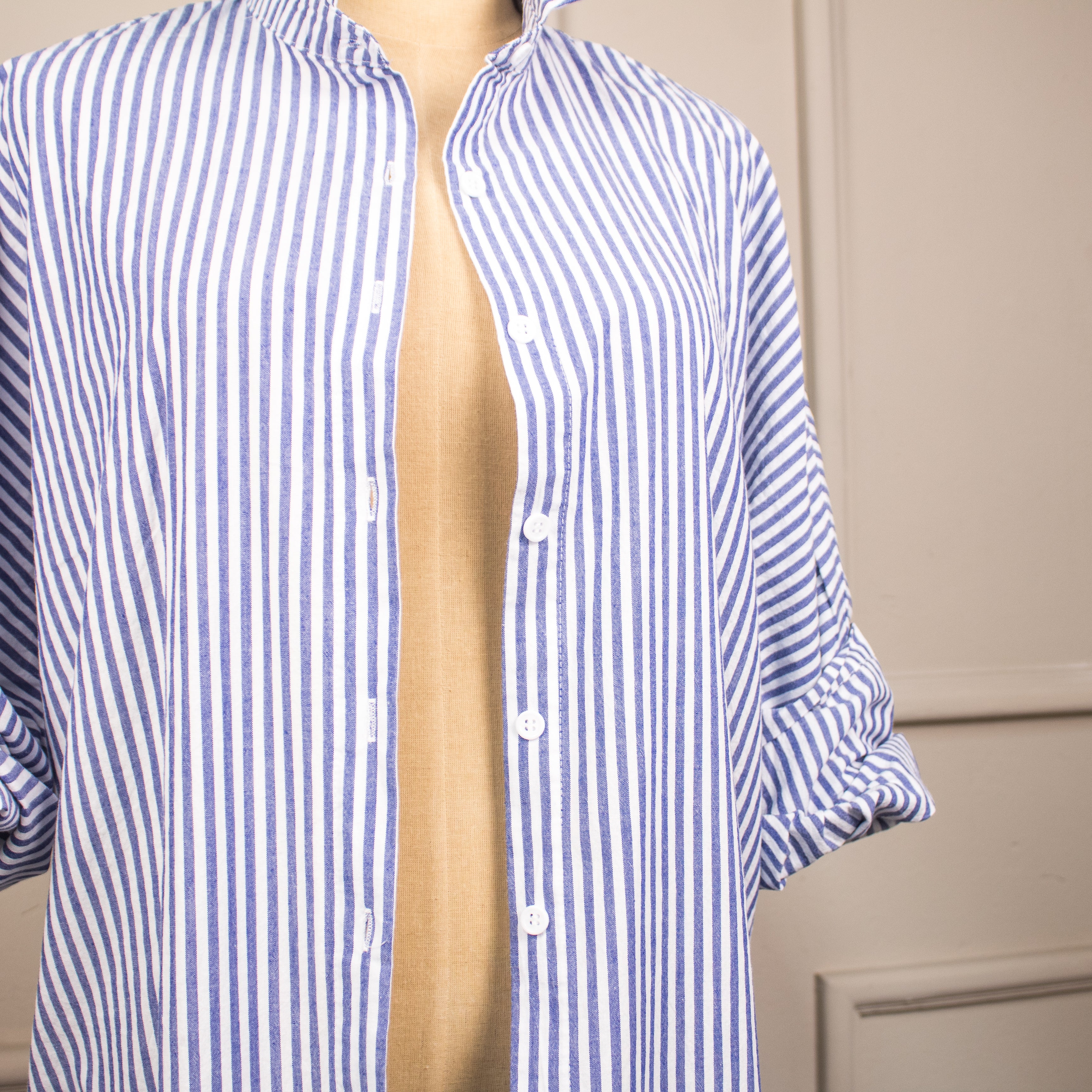 CAMISA/VESTIDO A RAYAS AZUL