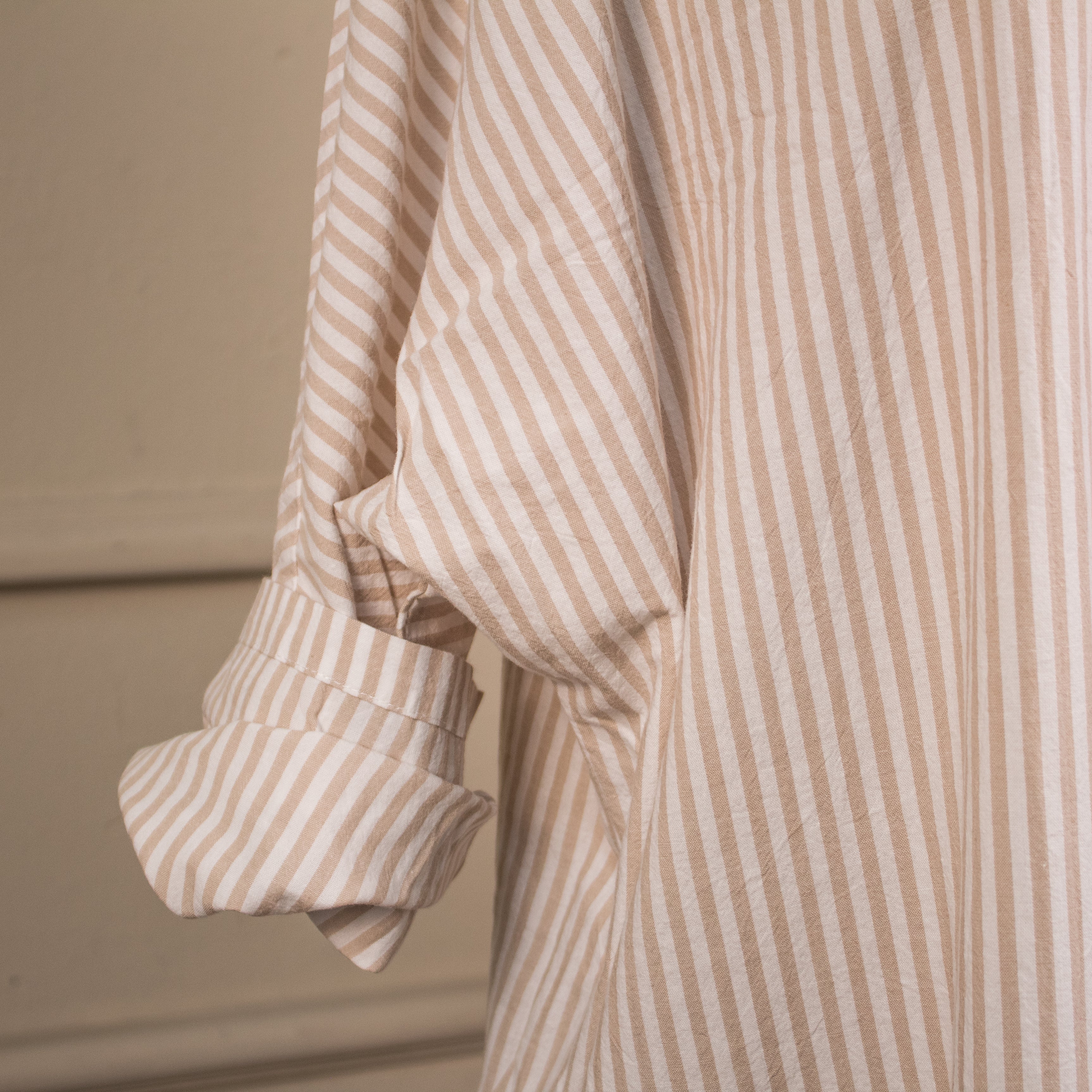 CAMISA/VESTIDO A RAYAS BEIGE