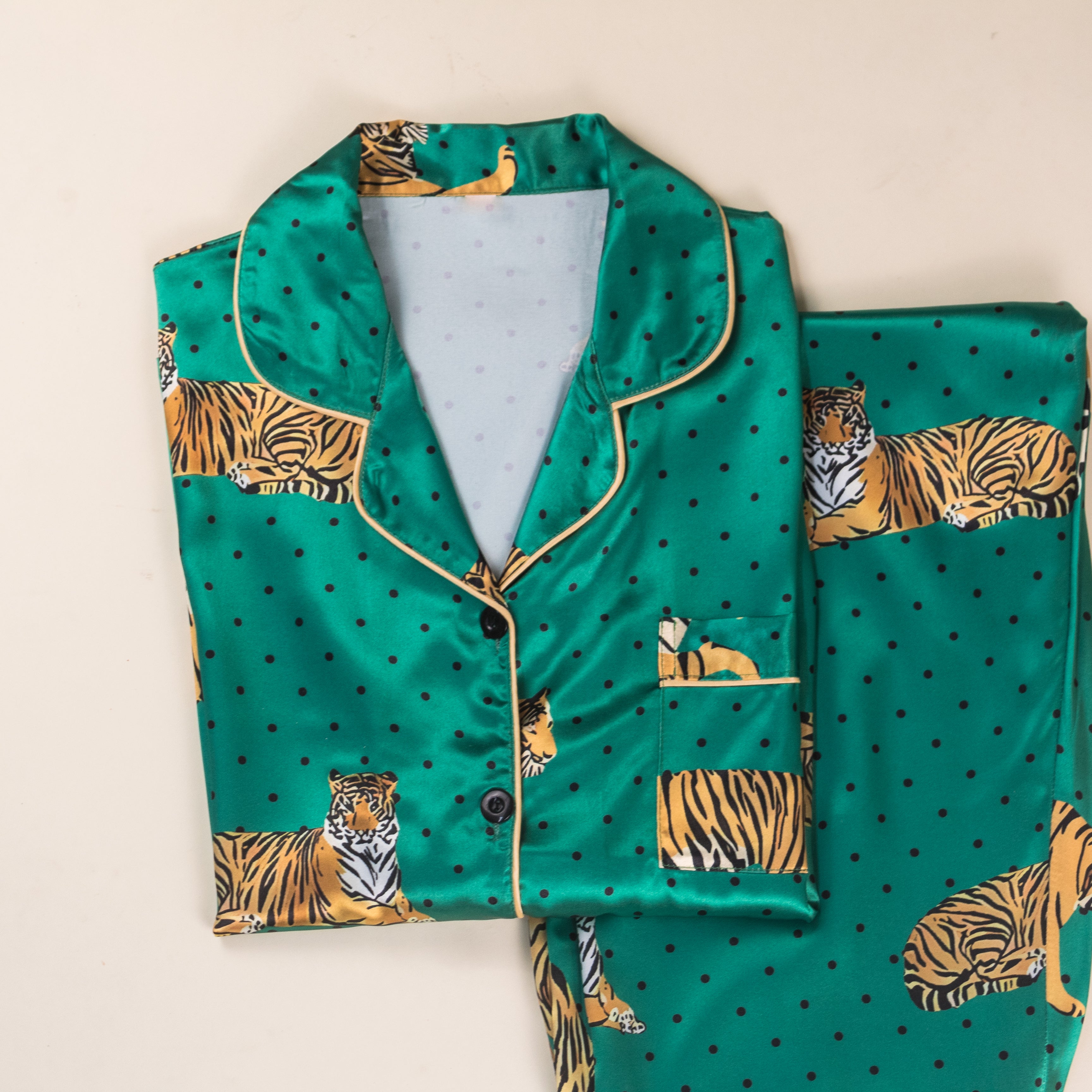 Pijama Verde Print Tigre
